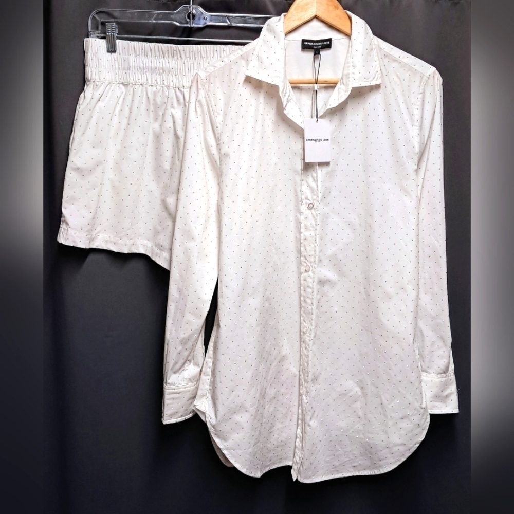 Generation Love Marc Crystal Shirt And Amy Crystal Short Set NWT - Picture 2 of 8